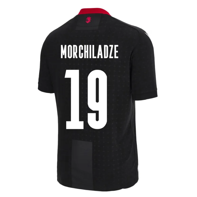 Danxen Børn Georgia Tornike Morchiladze #19 Sort Udebane Spillertrøjer 24-26 Trøje T-Shirt