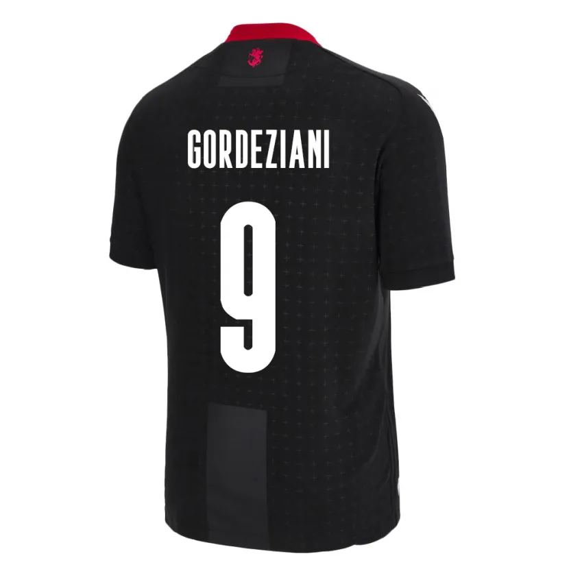 Danxen Børn Georgia Vasilios Gordeziani #9 Sort Udebane Spillertrøjer 24-26 Trøje T-Shirt