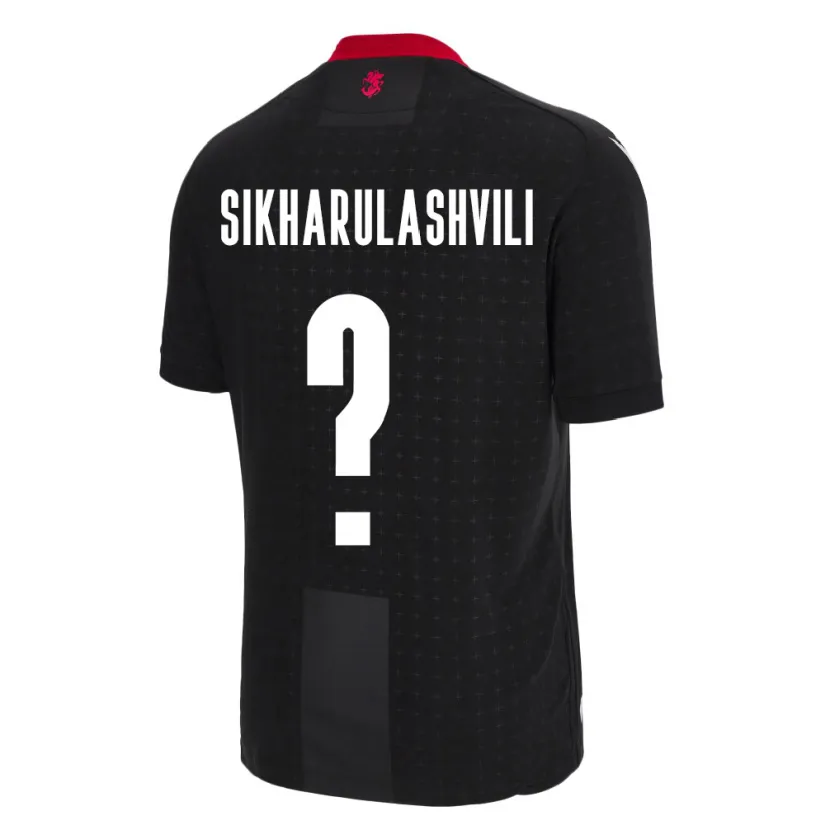 Danxen Børn Georgia Nika Sikharulashvili #0 Sort Udebane Spillertrøjer 24-26 Trøje T-Shirt