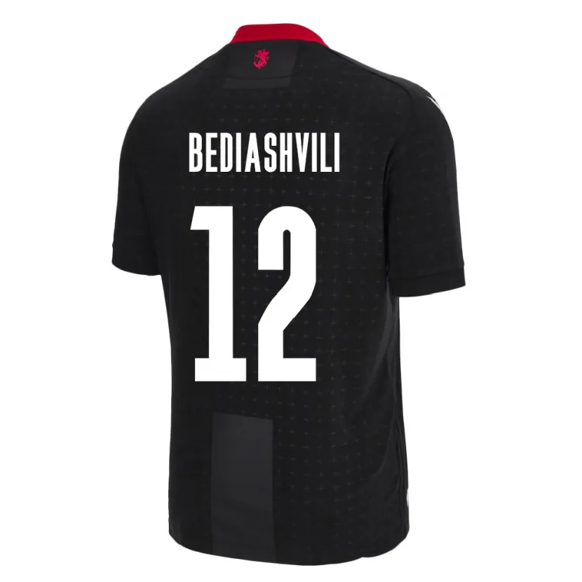 Danxen Børn Georgia Giorgi Bediashvili #12 Sort Udebane Spillertrøjer 24-26 Trøje T-Shirt