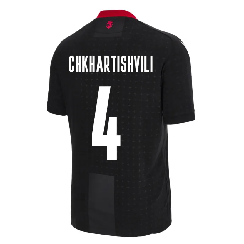 Danxen Børn Georgia Nino Chkhartishvili #4 Sort Udebane Spillertrøjer 24-26 Trøje T-Shirt