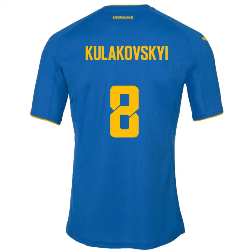 Danxen Børn Ukraine Artem Kulakovskyi #8 Blå Udebane Spillertrøjer 24-26 Trøje T-Shirt