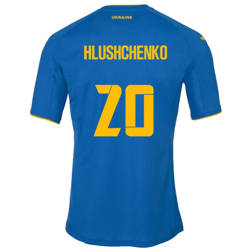 Danxen Børn Ukraine Inna Hlushchenko #20 Blå Udebane Spillertrøjer 24-26 Trøje T-Shirt