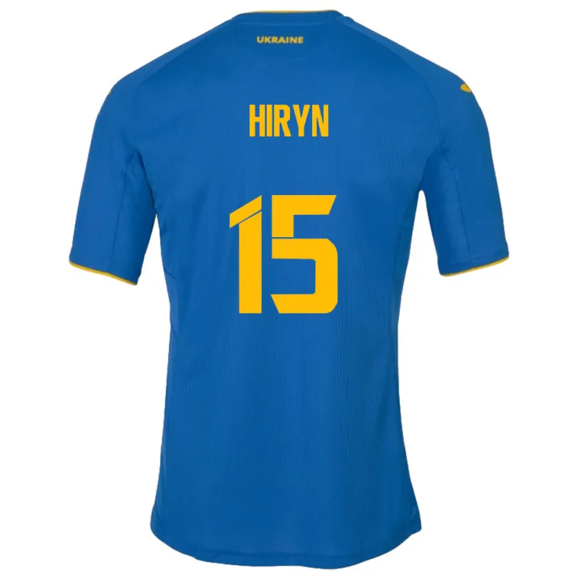 Danxen Børn Ukraine Viktoriya Hiryn #15 Blå Udebane Spillertrøjer 24-26 Trøje T-Shirt