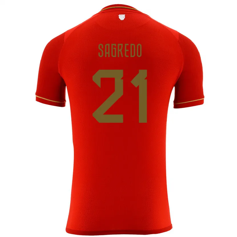 Danxen Børn Bolivia José Sagredo #21 Rød Udebane Spillertrøjer 24-26 Trøje T-Shirt