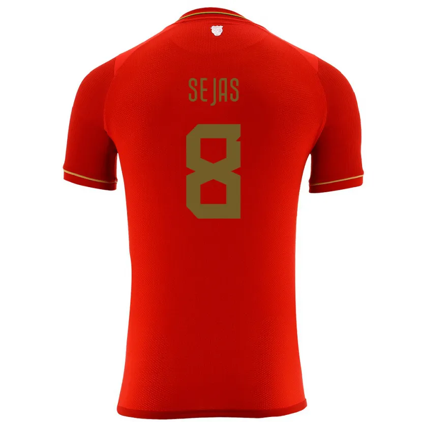 Danxen Børn Bolivia Carlos Sejas #8 Rød Udebane Spillertrøjer 24-26 Trøje T-Shirt