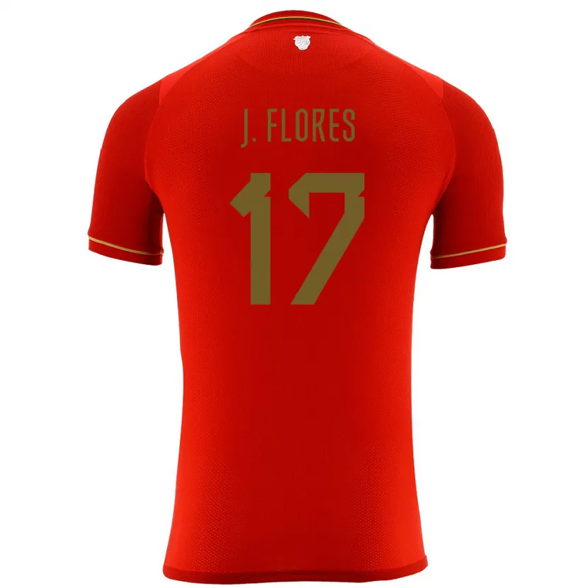 Danxen Børn Bolivia José Flores #17 Rød Udebane Spillertrøjer 24-26 Trøje T-Shirt