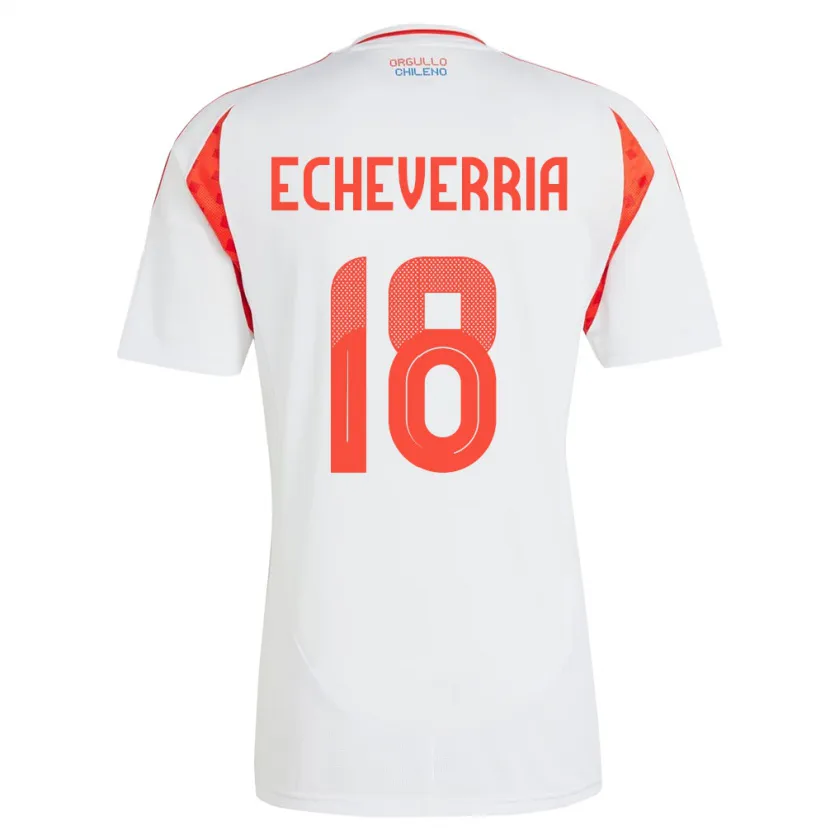 Danxen Børn Chile Rodrigo Echeverría #18 Hvid Udebane Spillertrøjer 24-26 Trøje T-Shirt