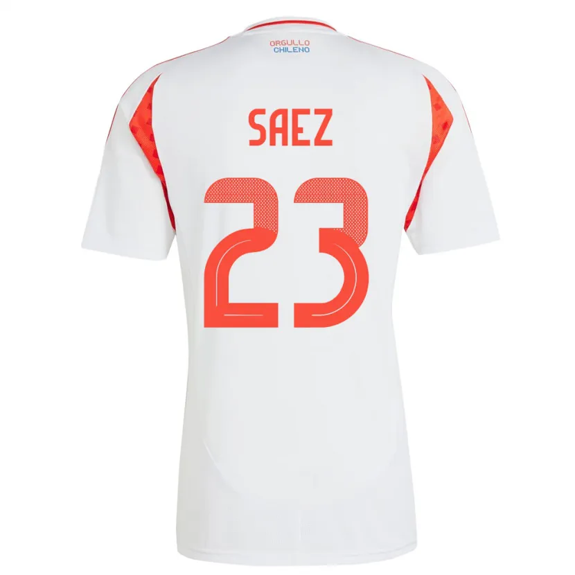 Danxen Børn Chile Ignacio Sáez #23 Hvid Udebane Spillertrøjer 24-26 Trøje T-Shirt