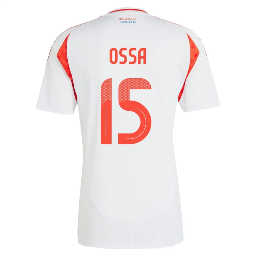 Danxen Børn Chile Diego Ossa #15 Hvid Udebane Spillertrøjer 24-26 Trøje T-Shirt