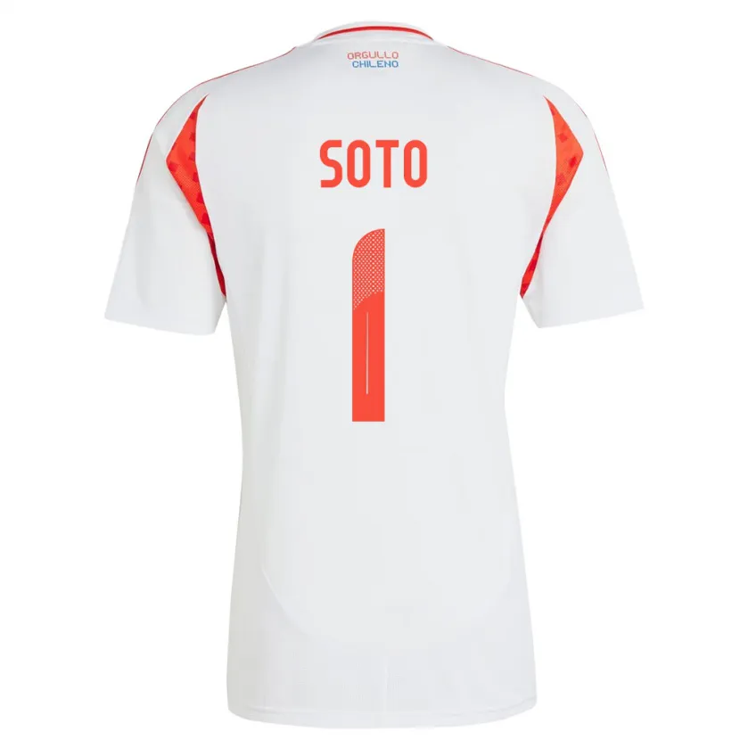 Danxen Børn Chile Fernando Soto #1 Hvid Udebane Spillertrøjer 24-26 Trøje T-Shirt