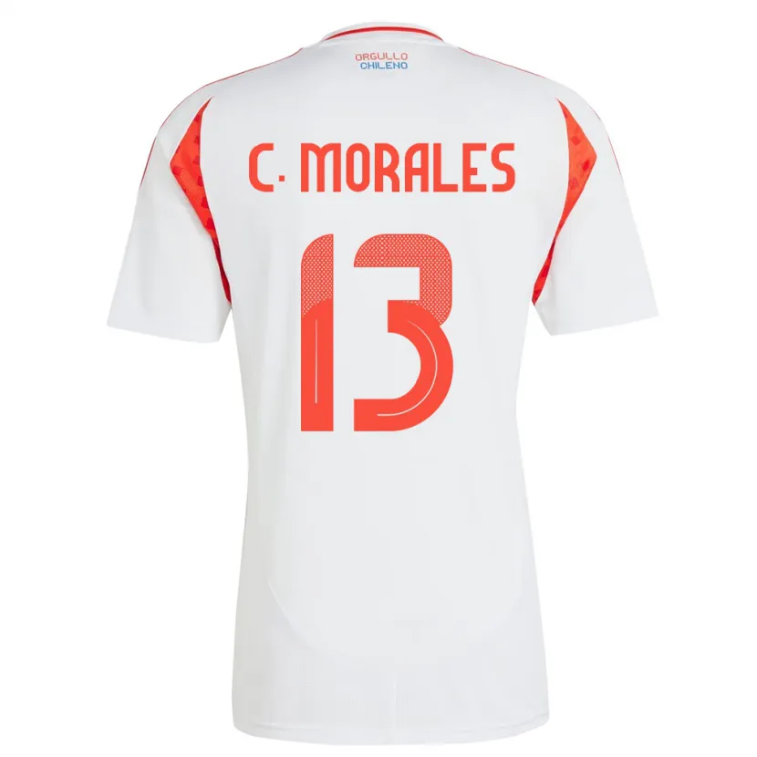 Danxen Børn Chile Cristián Morales #13 Hvid Udebane Spillertrøjer 24-26 Trøje T-Shirt