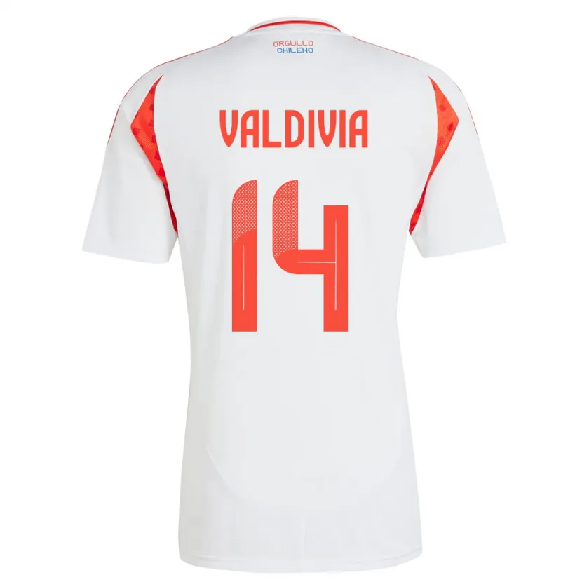 Danxen Børn Chile Felipe Valdivia #14 Hvid Udebane Spillertrøjer 24-26 Trøje T-Shirt