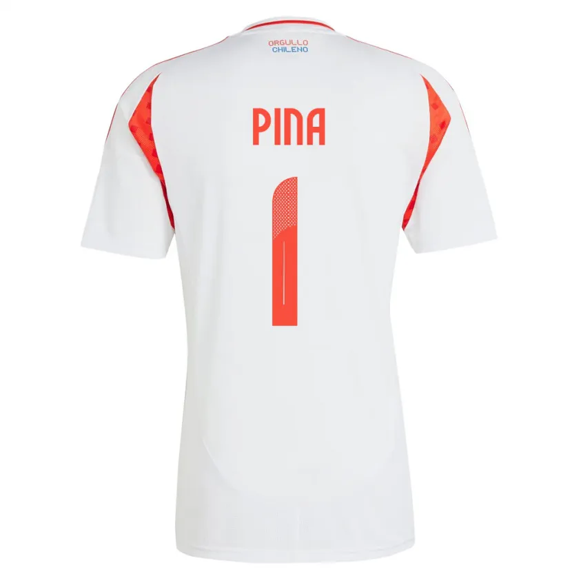 Danxen Børn Chile Cristóbal Piña #1 Hvid Udebane Spillertrøjer 24-26 Trøje T-Shirt