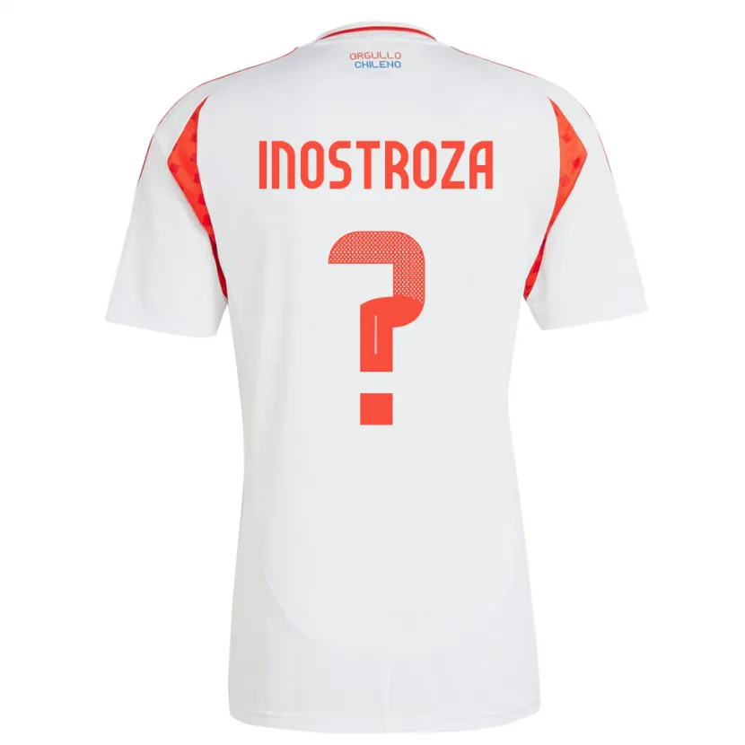 Danxen Børn Chile Fernando Inostroza #0 Hvid Udebane Spillertrøjer 24-26 Trøje T-Shirt