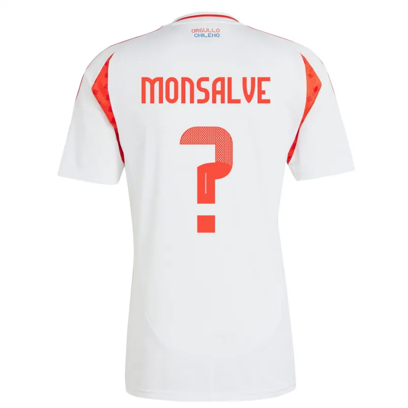 Danxen Børn Chile Gaspar Monsalve #0 Hvid Udebane Spillertrøjer 24-26 Trøje T-Shirt