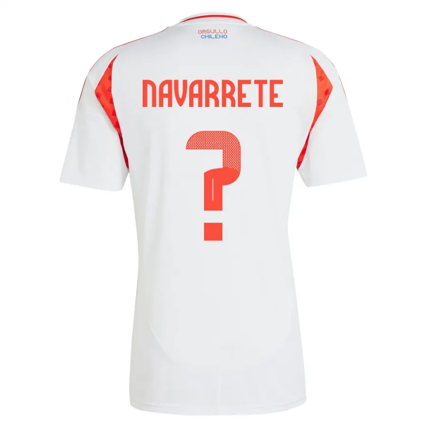 Danxen Børn Chile Sebastián Navarrete #0 Hvid Udebane Spillertrøjer 24-26 Trøje T-Shirt