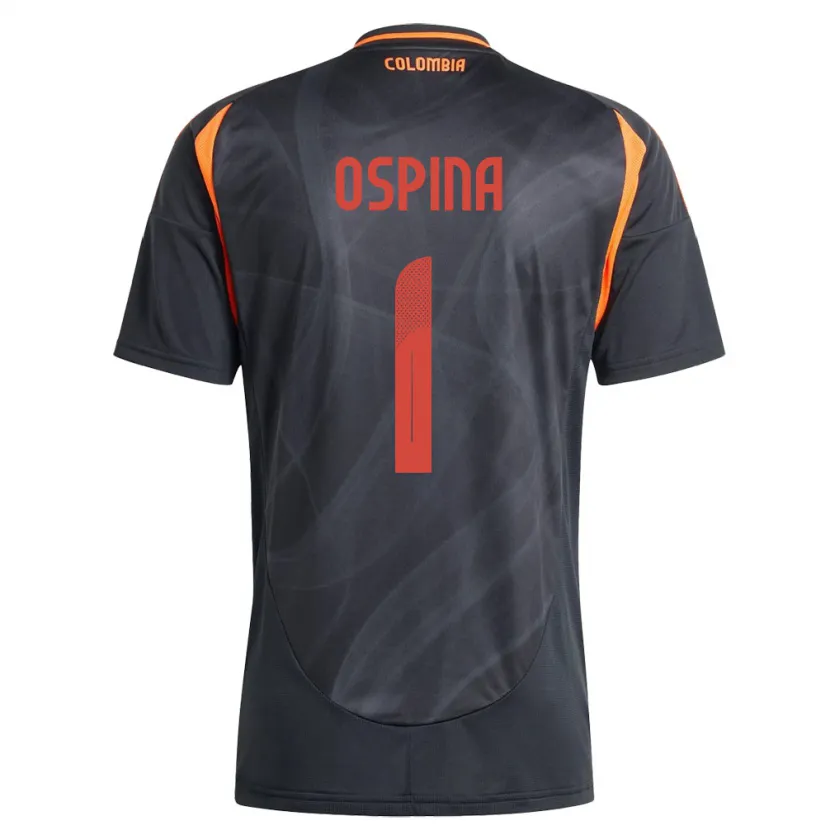 Danxen Børn Colombia David Ospina #1 Sort Udebane Spillertrøjer 24-26 Trøje T-Shirt