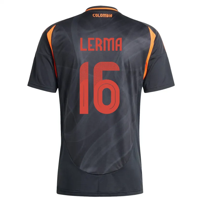 Danxen Børn Colombia Jefferson Lerma #16 Sort Udebane Spillertrøjer 24-26 Trøje T-Shirt