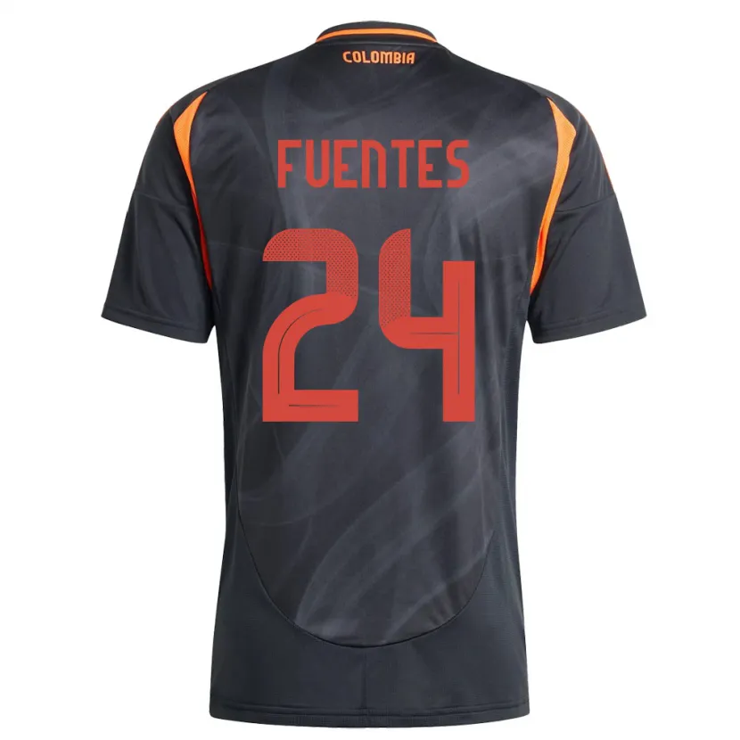 Danxen Børn Colombia Gabriel Fuentes #24 Sort Udebane Spillertrøjer 24-26 Trøje T-Shirt