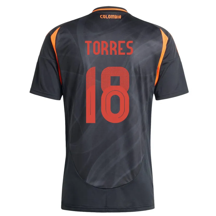 Danxen Børn Colombia Jhojan Torres #18 Sort Udebane Spillertrøjer 24-26 Trøje T-Shirt