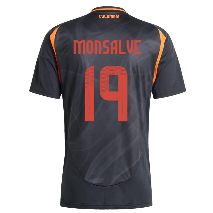 Danxen Børn Colombia Miguel Monsalve #19 Sort Udebane Spillertrøjer 24-26 Trøje T-Shirt