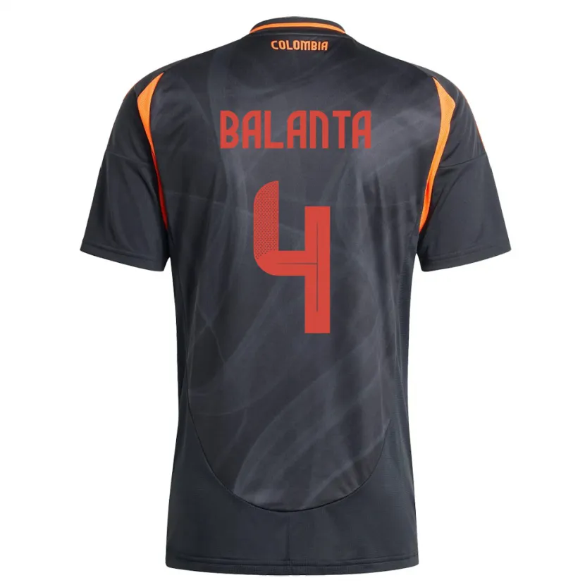 Danxen Børn Colombia Marlon Balanta #4 Sort Udebane Spillertrøjer 24-26 Trøje T-Shirt