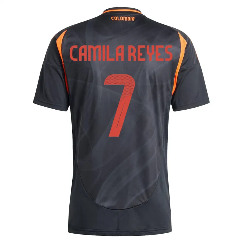 Danxen Børn Colombia María Camila Reyes #7 Sort Udebane Spillertrøjer 24-26 Trøje T-Shirt