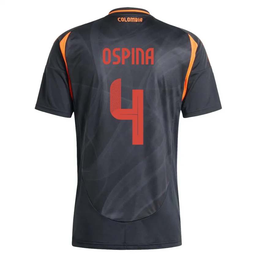 Danxen Børn Colombia Diana Ospina #4 Sort Udebane Spillertrøjer 24-26 Trøje T-Shirt