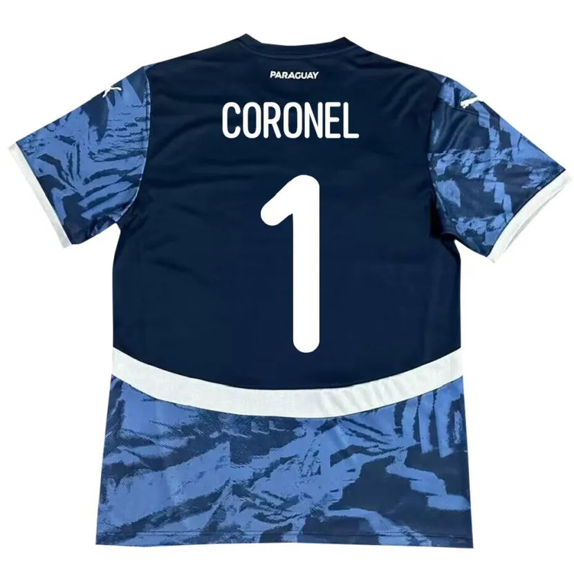 Danxen Børn Paraguay Carlos Coronel #1 Blå Udebane Spillertrøjer 24-26 Trøje T-Shirt