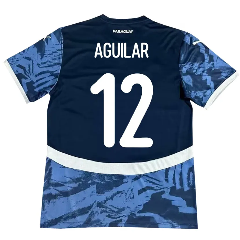 Danxen Børn Paraguay Alfredo Aguilar #12 Blå Udebane Spillertrøjer 24-26 Trøje T-Shirt