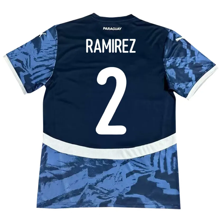 Danxen Børn Paraguay Iván Ramírez #2 Blå Udebane Spillertrøjer 24-26 Trøje T-Shirt