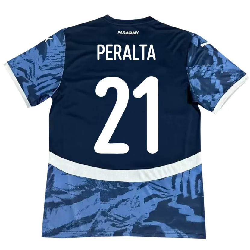 Danxen Børn Paraguay Fabrizio Peralta #21 Blå Udebane Spillertrøjer 24-26 Trøje T-Shirt