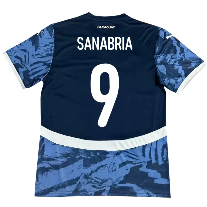 Danxen Børn Paraguay Antonio Sanabria #9 Blå Udebane Spillertrøjer 24-26 Trøje T-Shirt