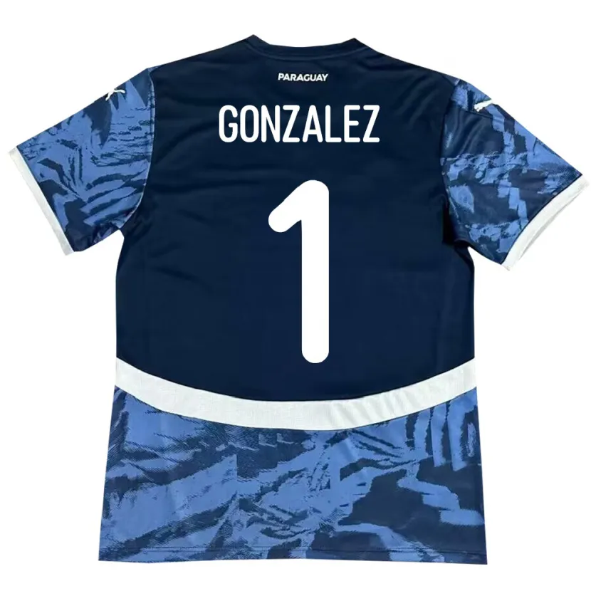 Danxen Børn Paraguay Ángel González #1 Blå Udebane Spillertrøjer 24-26 Trøje T-Shirt