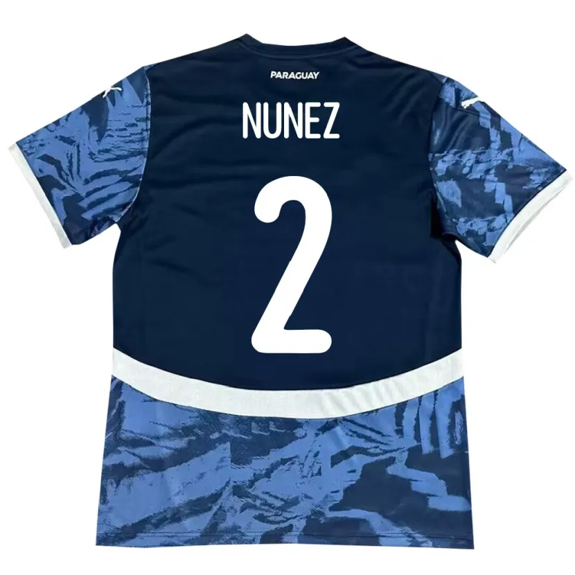 Danxen Børn Paraguay Alan Núñez #2 Blå Udebane Spillertrøjer 24-26 Trøje T-Shirt