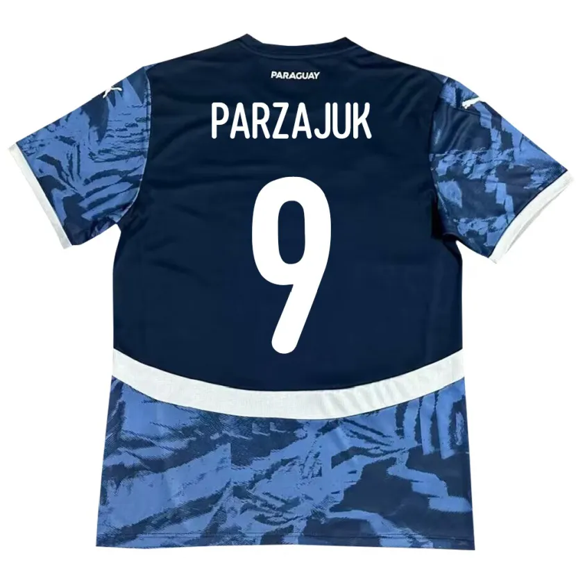 Danxen Børn Paraguay Kevin Parzajuk #9 Blå Udebane Spillertrøjer 24-26 Trøje T-Shirt