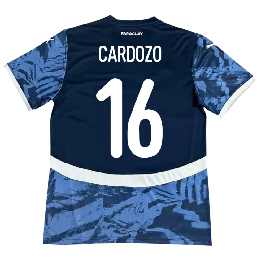 Danxen Børn Paraguay Juan Cardozo #16 Blå Udebane Spillertrøjer 24-26 Trøje T-Shirt