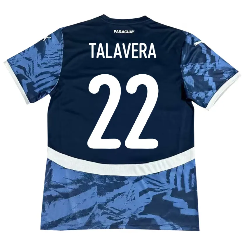 Danxen Børn Paraguay Javier Talavera #22 Blå Udebane Spillertrøjer 24-26 Trøje T-Shirt