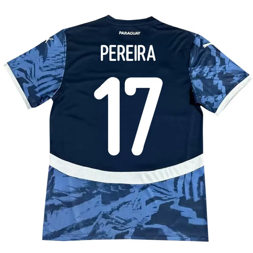 Danxen Børn Paraguay Kevin Pereira #17 Blå Udebane Spillertrøjer 24-26 Trøje T-Shirt