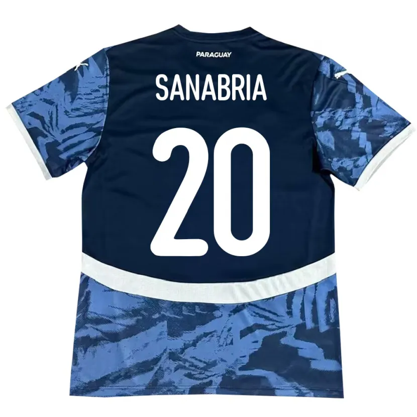 Danxen Børn Paraguay Tobías Sanabria #20 Blå Udebane Spillertrøjer 24-26 Trøje T-Shirt