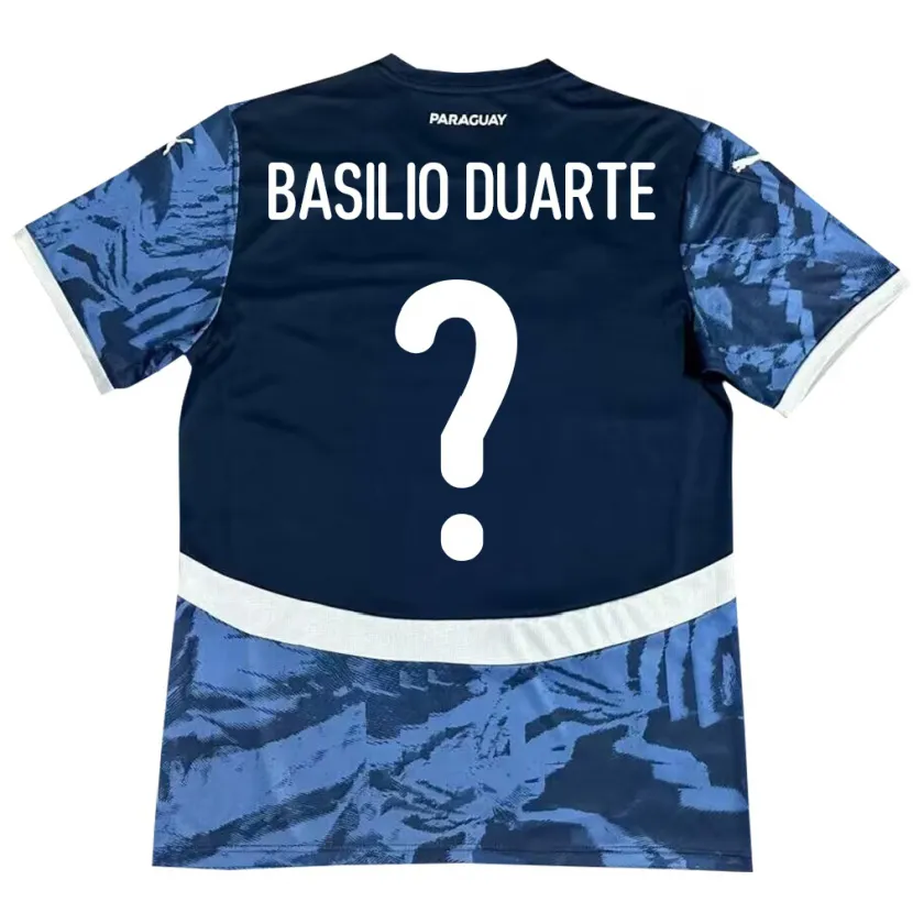 Danxen Børn Paraguay Basilio Duarte #0 Blå Udebane Spillertrøjer 24-26 Trøje T-Shirt