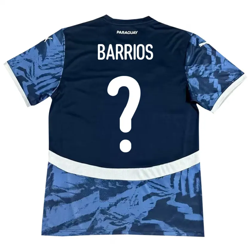 Danxen Børn Paraguay Fabio Barrios #0 Blå Udebane Spillertrøjer 24-26 Trøje T-Shirt