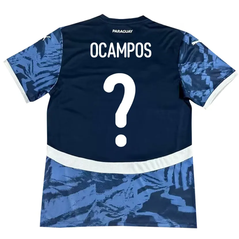 Danxen Børn Paraguay Santiago Ocampos #0 Blå Udebane Spillertrøjer 24-26 Trøje T-Shirt