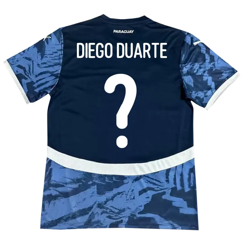 Danxen Børn Paraguay Diego Duarte #0 Blå Udebane Spillertrøjer 24-26 Trøje T-Shirt