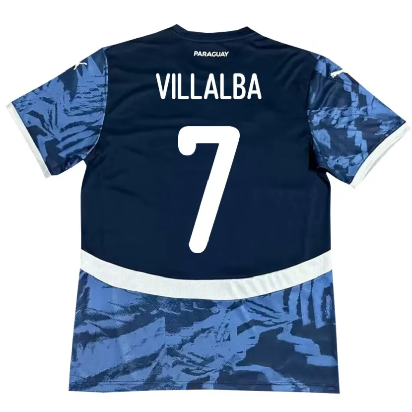 Danxen Børn Paraguay Rodrigo Villalba #7 Blå Udebane Spillertrøjer 24-26 Trøje T-Shirt