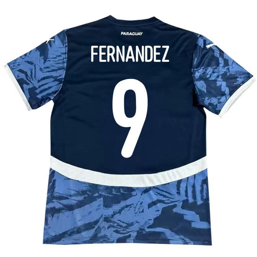 Danxen Børn Paraguay David Fernández #9 Blå Udebane Spillertrøjer 24-26 Trøje T-Shirt