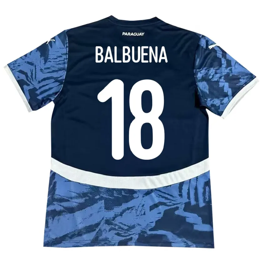 Danxen Børn Paraguay Axel Balbuena #18 Blå Udebane Spillertrøjer 24-26 Trøje T-Shirt