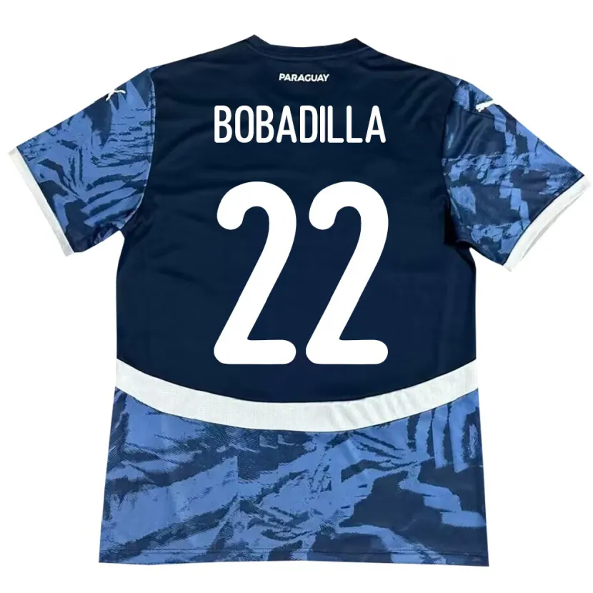 Danxen Børn Paraguay Dylan Bobadilla #22 Blå Udebane Spillertrøjer 24-26 Trøje T-Shirt