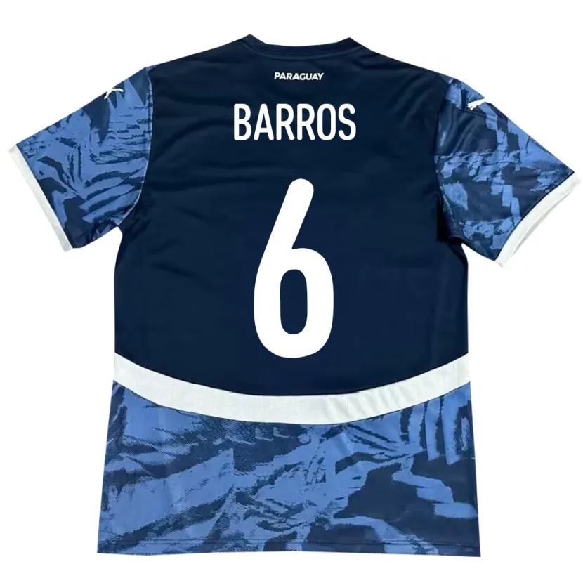 Danxen Børn Paraguay Natalia Barros #6 Blå Udebane Spillertrøjer 24-26 Trøje T-Shirt